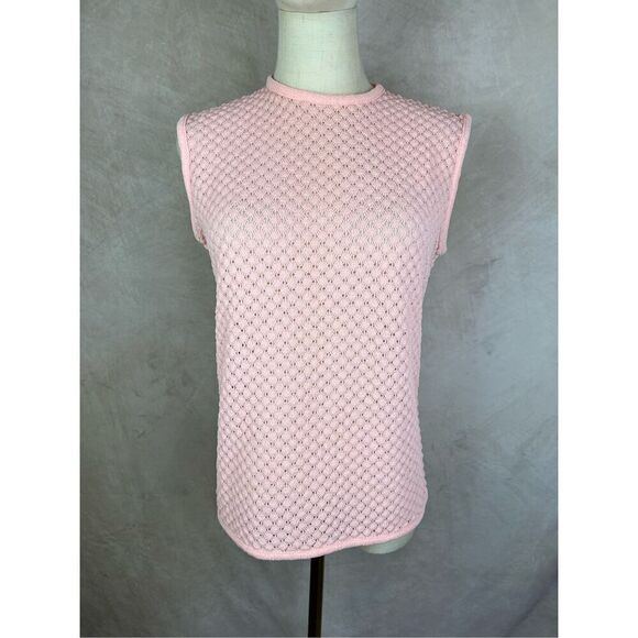 Vintage 1970s Pink Knit Top Mod - Picture 5 of 6